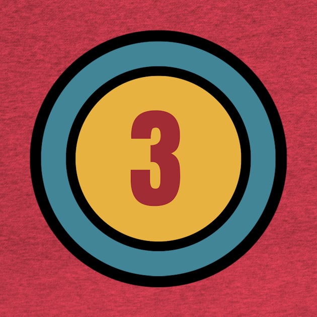 The Number 3 - Three - 3rd - Third by Siren Seventy One